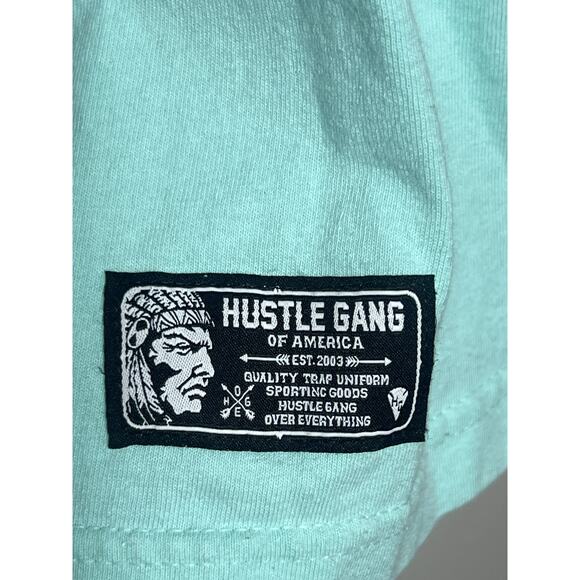 Hustle Gang Trap Uniform Sporting Goods Distressed Indian Chief T Shirt Size L - Picture 3 of 6